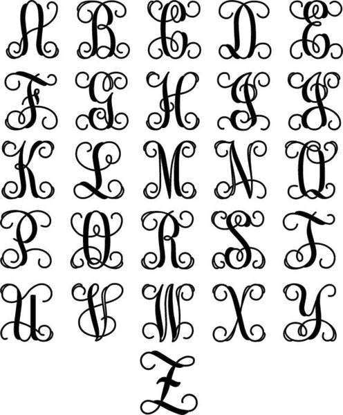 Large 32&quot; to 48&quot; Wrought Iron Inspired Wall Art with Monogram Initial – Sam&#39;s Metal Works
