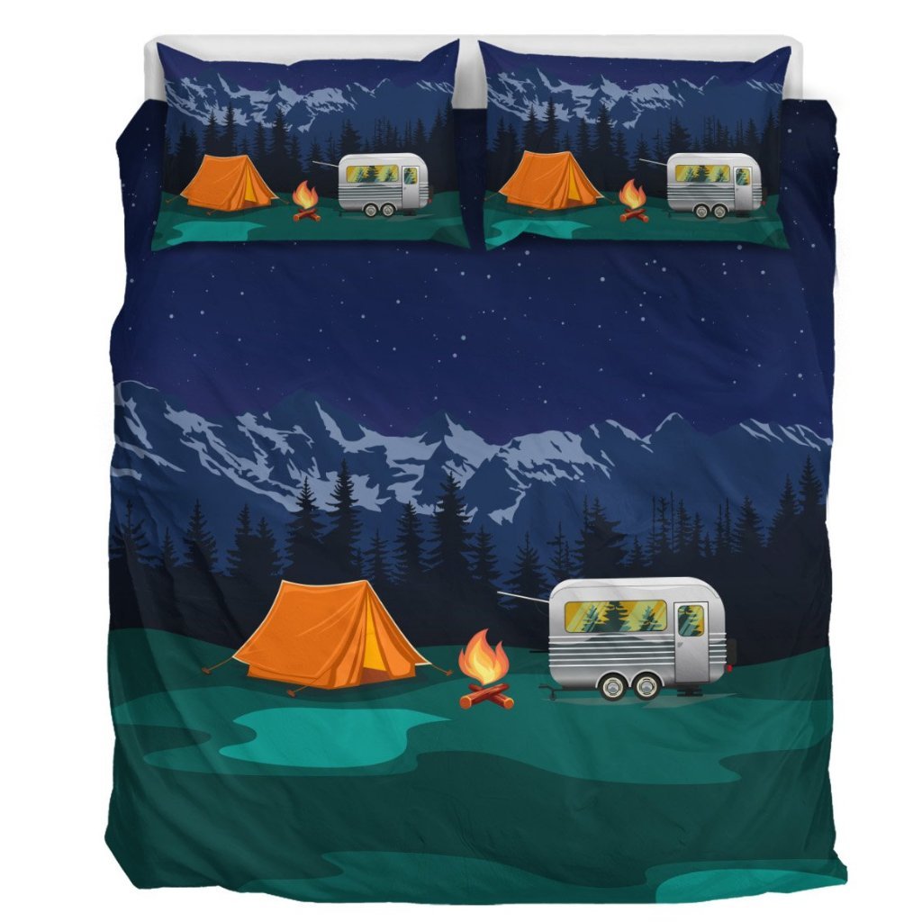 Camping under the stars Camper Tent Duvet Cover Bedding Set JorJune