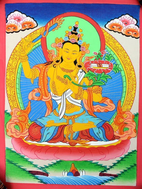 Manjushri Tibetan Thangka - thedharmashop