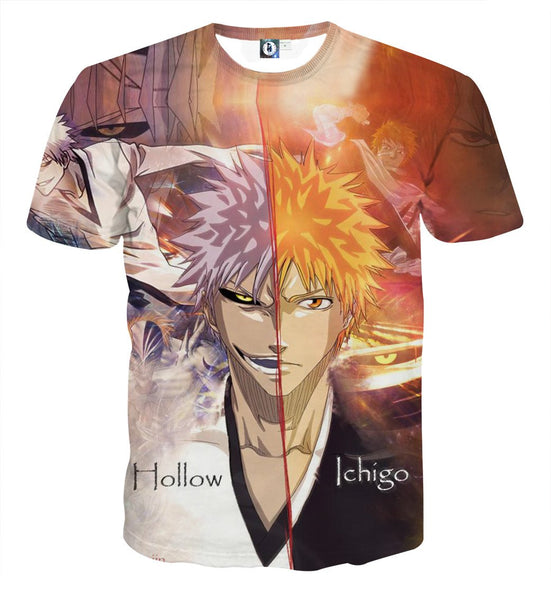 Bleach Ichigo Suigetsu Hollow Faces Anime Theme Cool T-Shirt