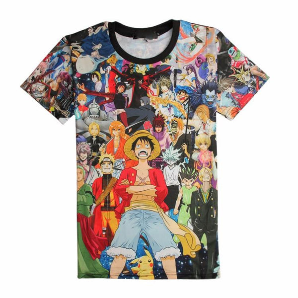 Anime Characters One Piece Death Note Gintama Naruto Dragon Ball 3D T-Shirt