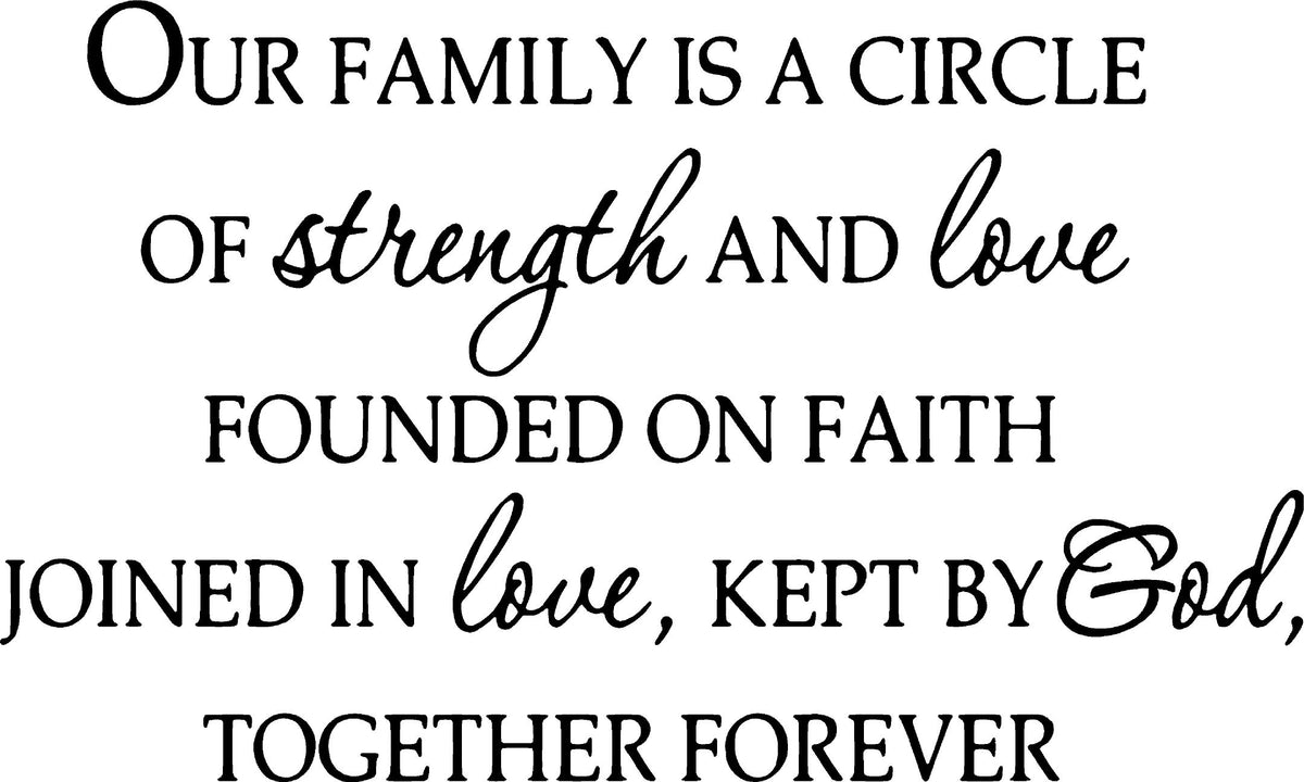 Our Family is a Circle of Strength and Love Founded on Faith Joined By ...