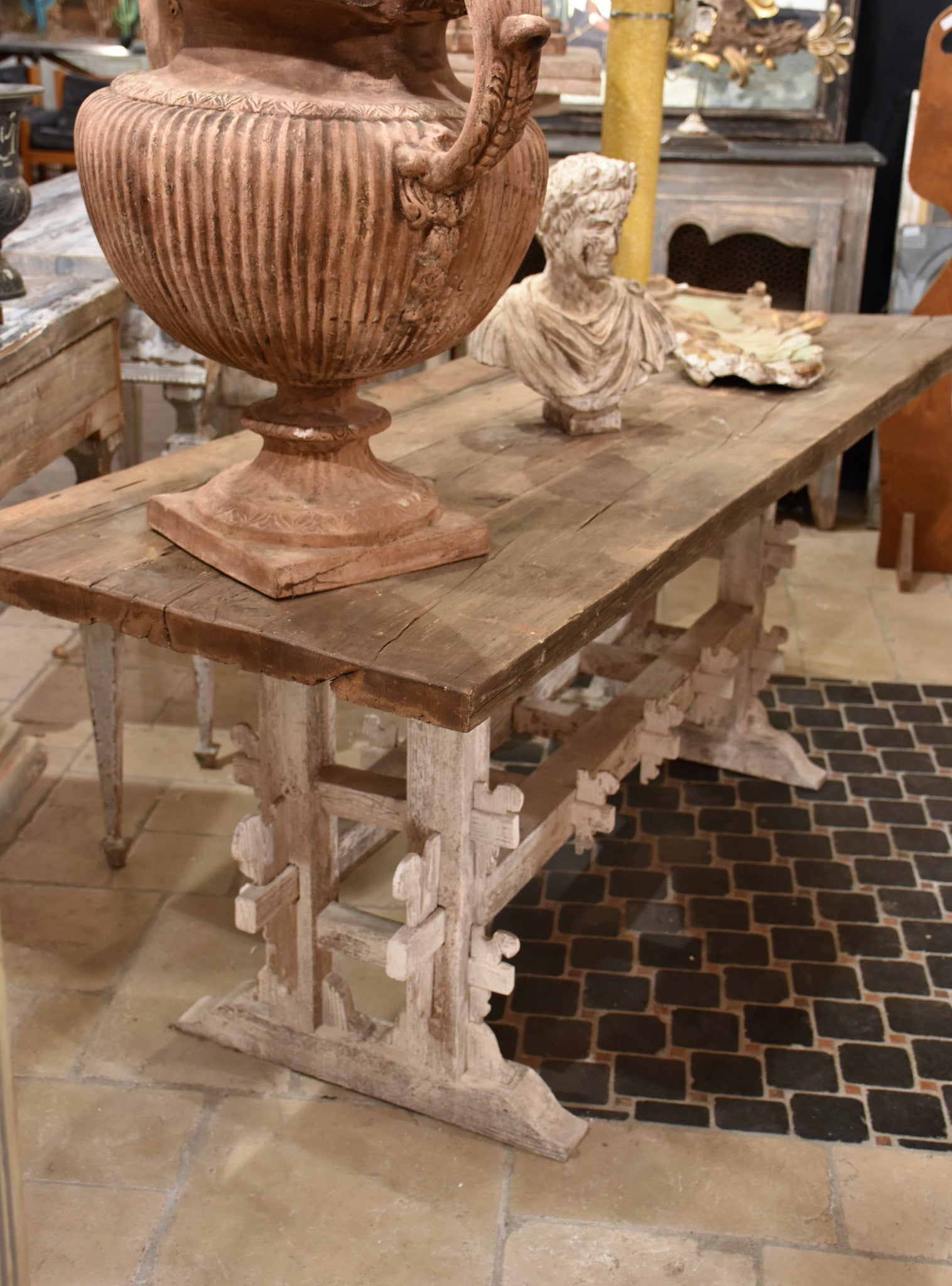 Rustic 19th century Italian farmhouse table - Chez Pluie