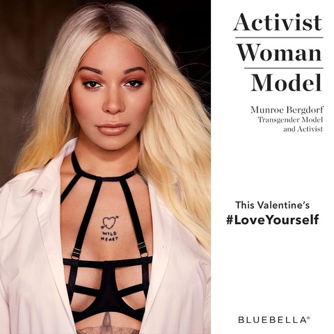 Transgender model Munroe Bergdorf fronts Bluebella Valentine's