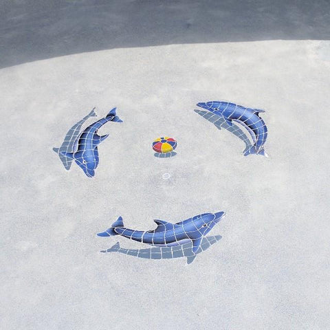 dolphin group pool mosaics
