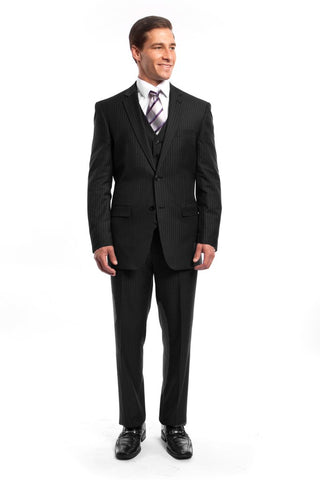 Mens black Pinstripe suit