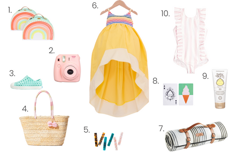 A blog collage of the daisy windsong and summer essentials