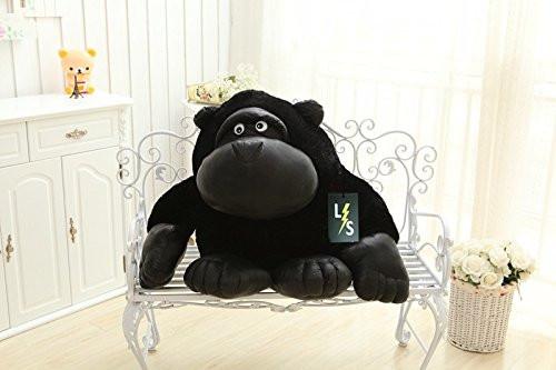 toy lightningstore adorable cute black gorilla king kong stuffed animal doll realistic looking plush toys plushie children s gifts animals toy organizer bag bundle 3_grande