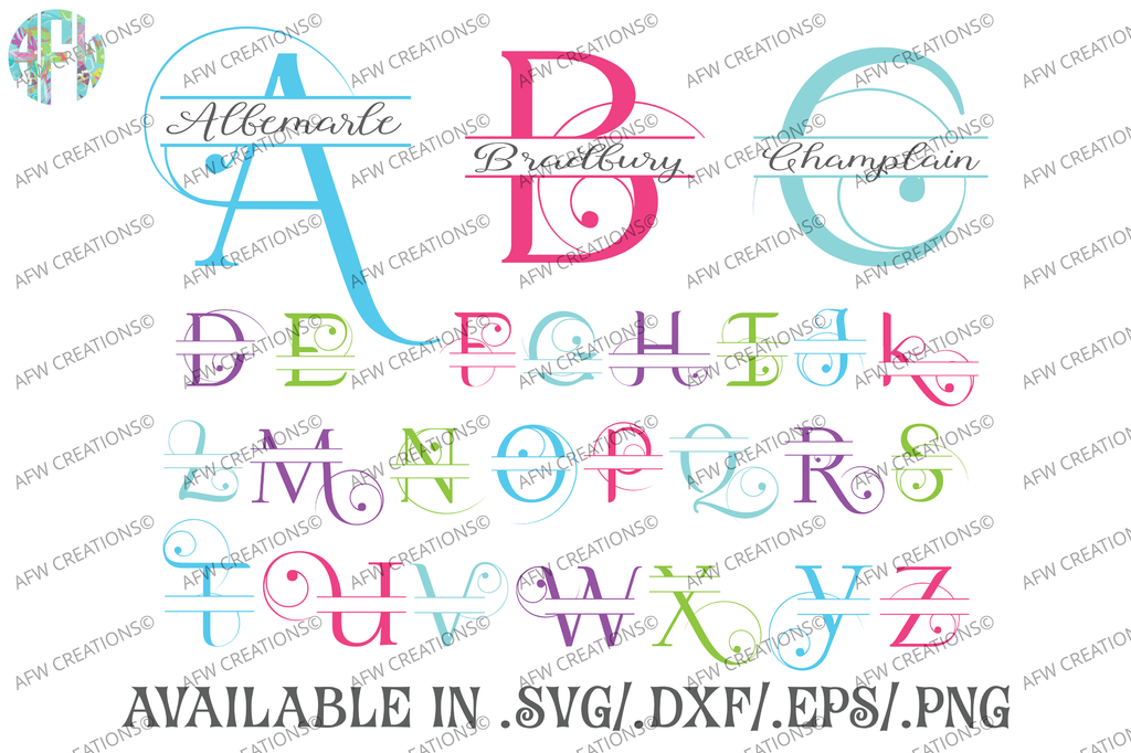 Download Alphabet & Split Letter Big Bundle - SVG, DXF, EPS - AFW ...