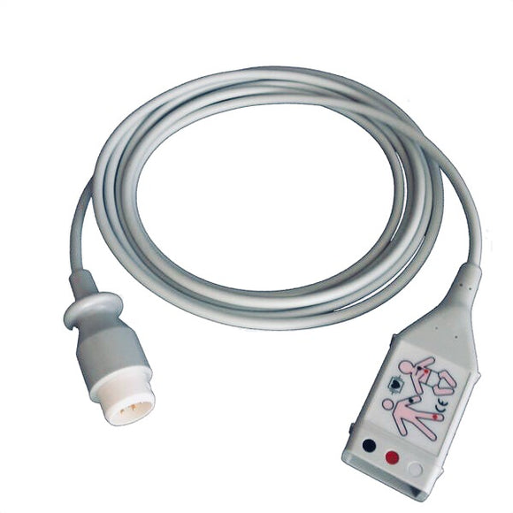 Philips M1605A Compatible 3 Lead ECG Lead Cable – Sensoronics