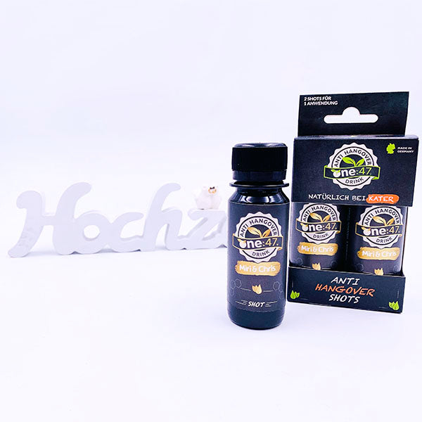 one47 Anti Hangover als Hochzeits Tischdeko Geschenk Extra individualisierung werbegeschenk