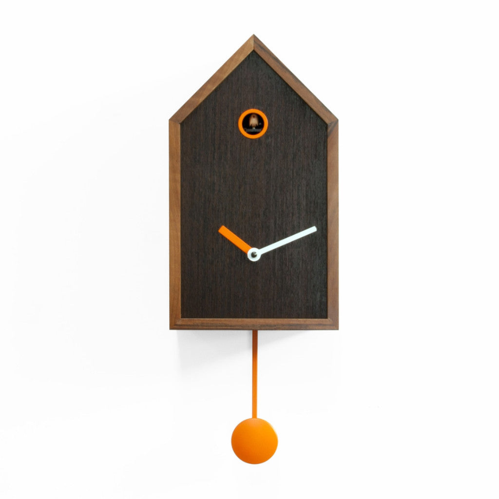 'Mr. Orange' Cuckoo Clock (Dark wood) by Progetti - Cuckoo Collections