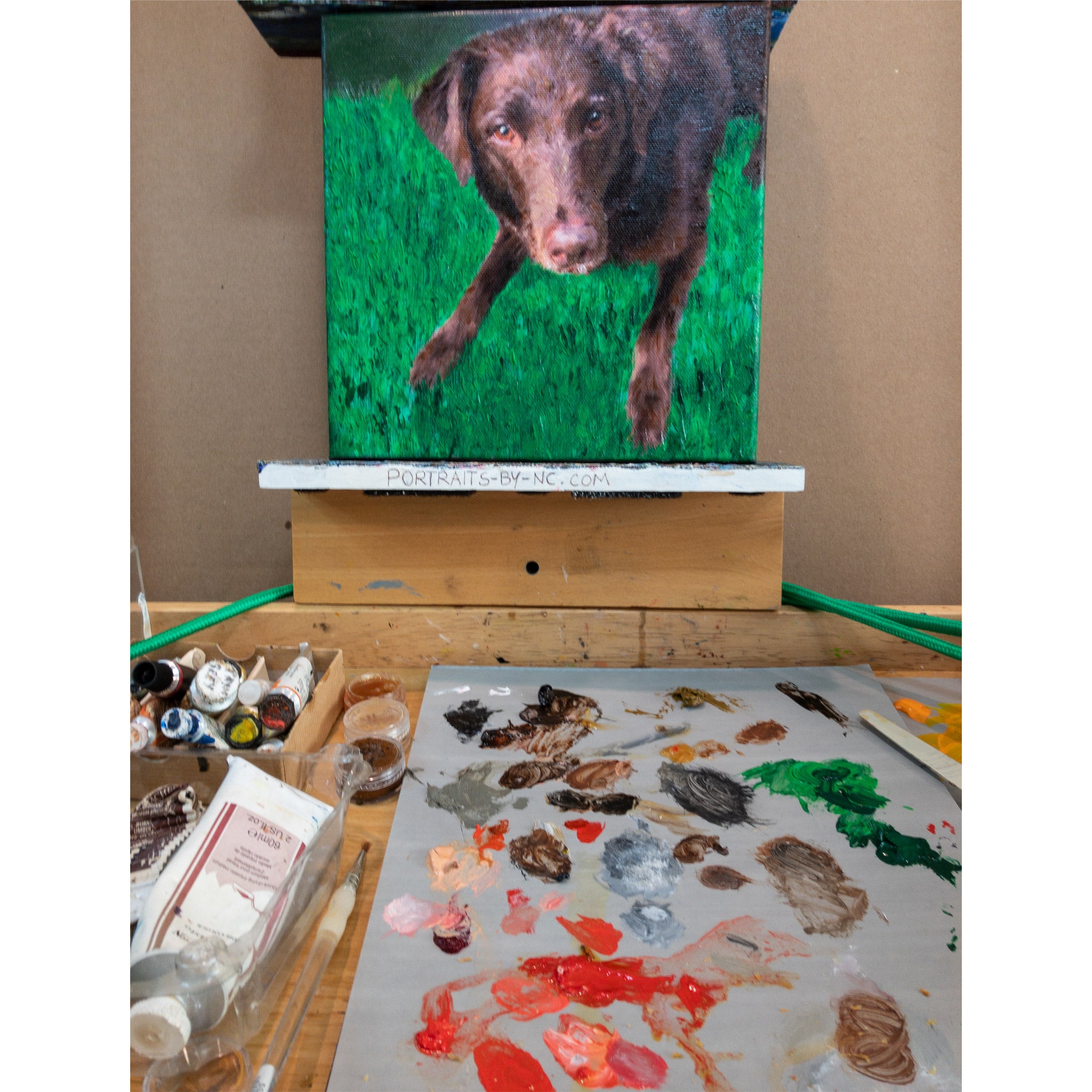 Labrador Painting on Easel