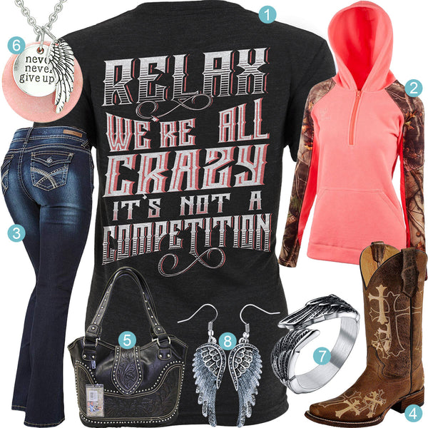 Relax We're All Crazy Huntworth Hoodie Outfit – Real Country Ladies