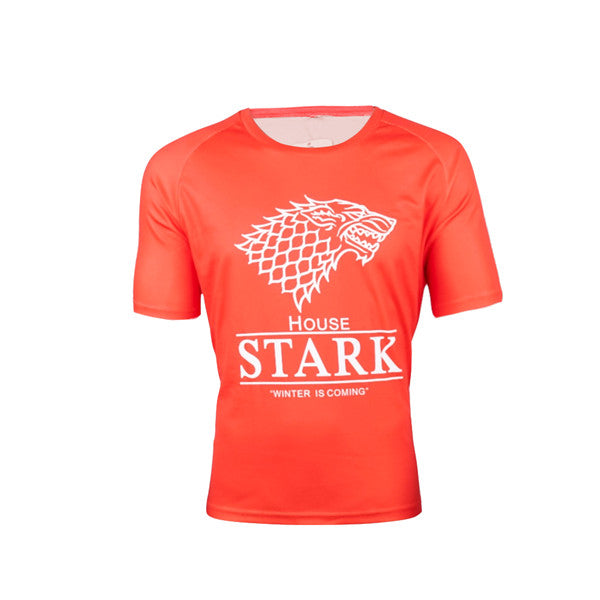 Game of Thrones House Stark orange short sleeve GOT downhill DH BMX MTB Motocross Cycling Jersey