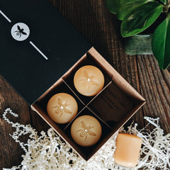 beeswax votives in gift box