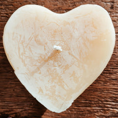 beeswax heart shaped candle