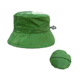 Lime Green And White Spotty Packable Rain Hat