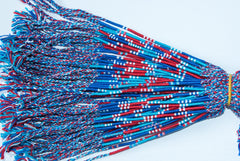 Round Custom Bracelets - (BM) - Medium Blue, Turquoise, Red, White