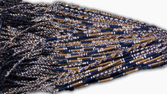 Round Custom Bracelets - (BN) - Navy Blue, Tan, White