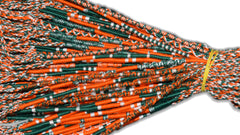 Round Custom Bracelets - (GD) - Dark Green, Orange, White