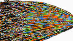 Round Custom Bracelets - (GL) - Lime Green, Orange, Sky Blue