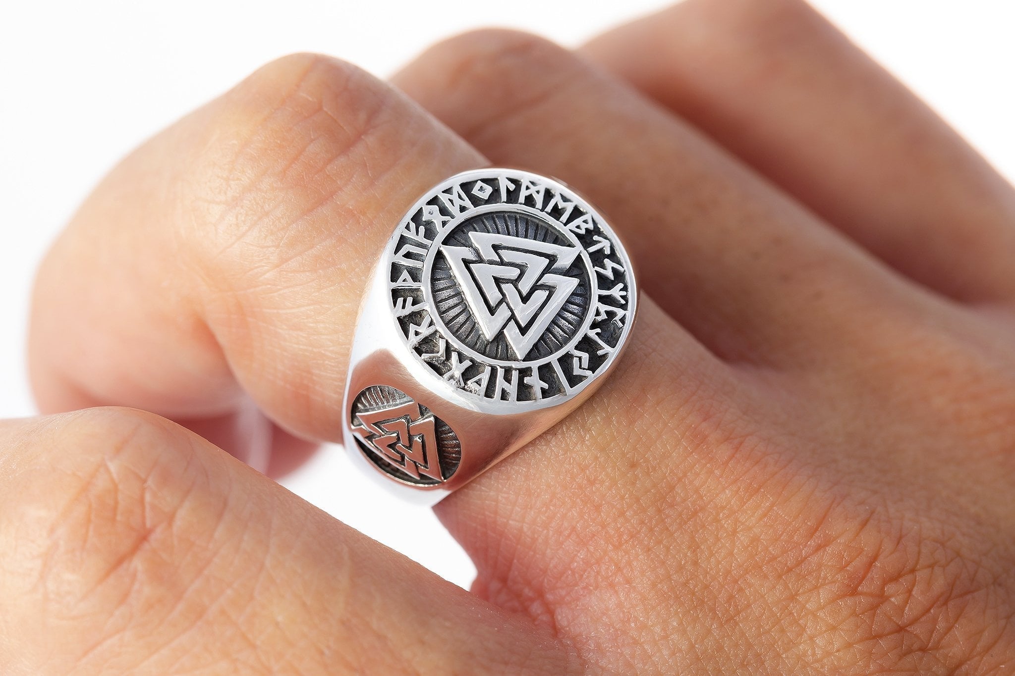 mens valknut ring