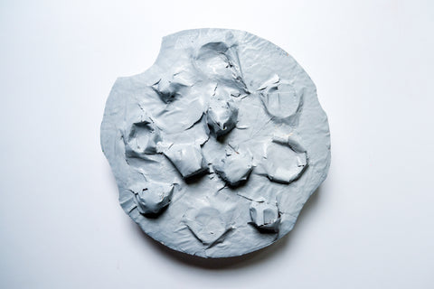 DIY Paper Mache Moon Using Shade Of Gray Paint