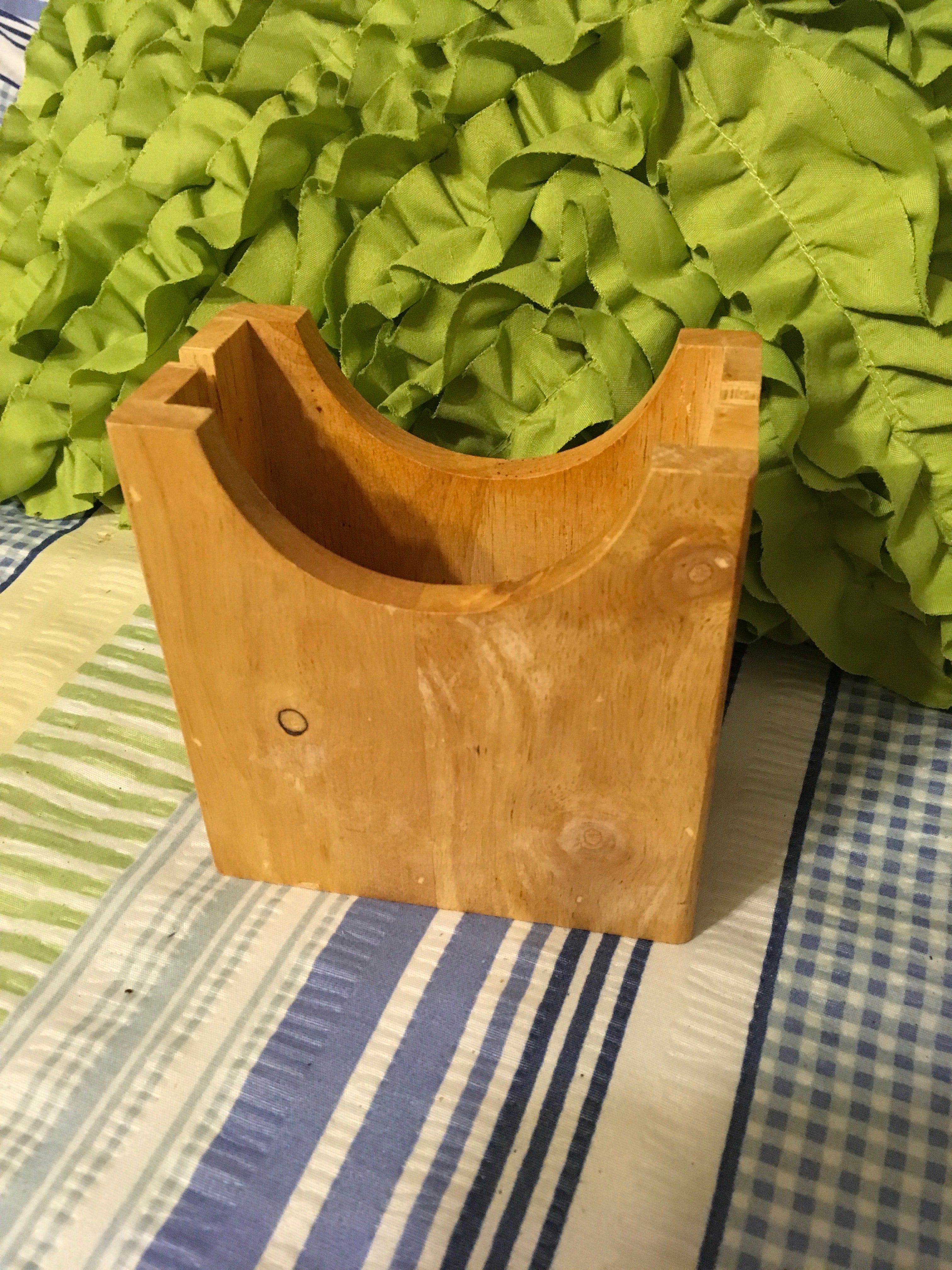 Bagel Cutter Unfinished Wooden Ready for DIY Upcycle Craft Supply