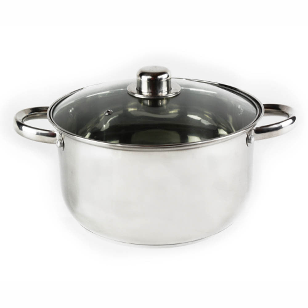 Gourmet Chef 6-quart Stainless Steel Stock Pot With Glass Lid Kitchen 