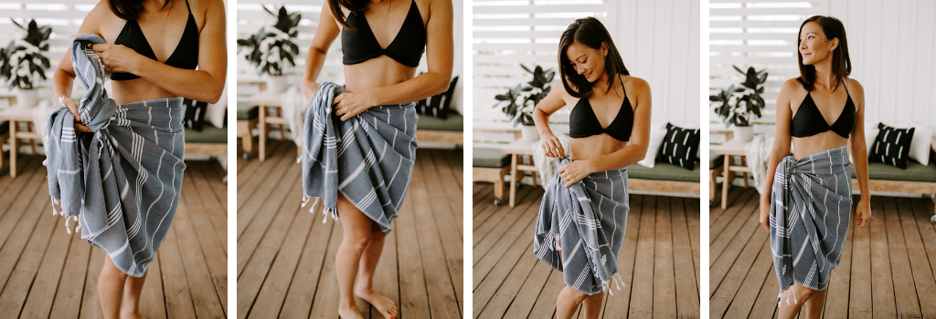 How to tie a sarong - Turkish towel skirt
