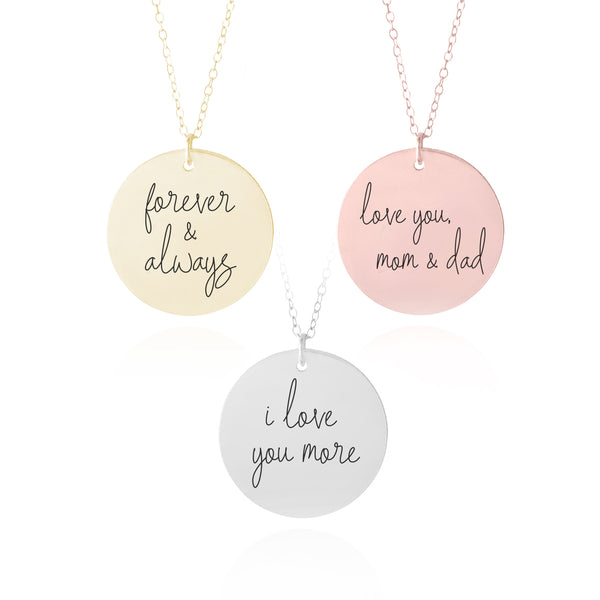 personalized handwriting necklaces