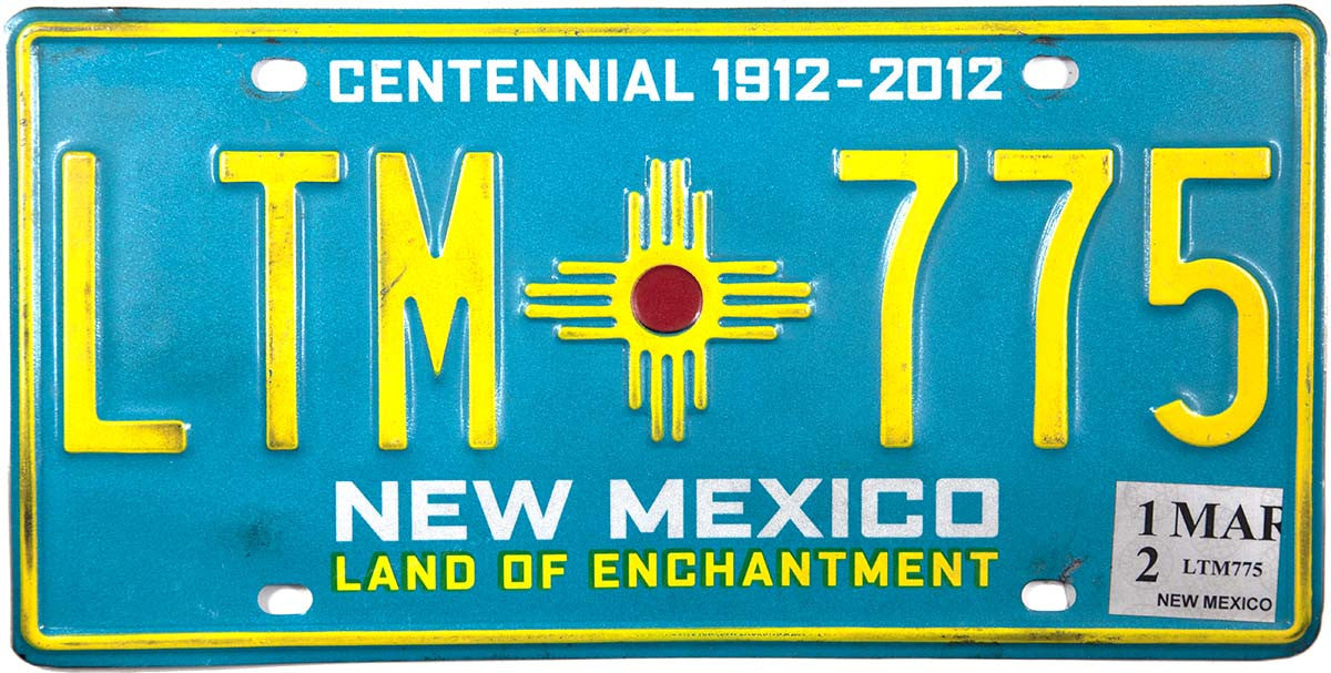 2012 New Mexico License Plate Brandywine General Store