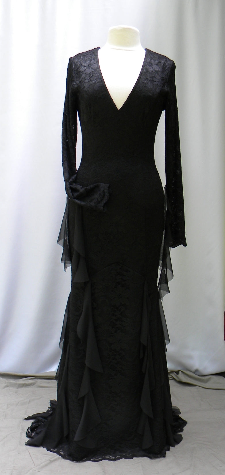 Morticia Addams Dress Ruffles Lace Allure - Erica's ...