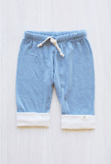 blue organic merino drawstring pants