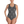 Front view of one-piece skull bathing suit
