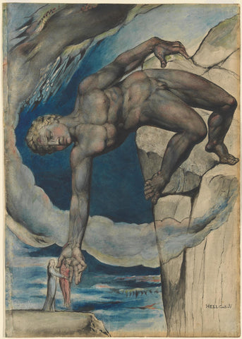 Antaeus setting down Dante and Virgil in the Last Circle of Hell by William Blake