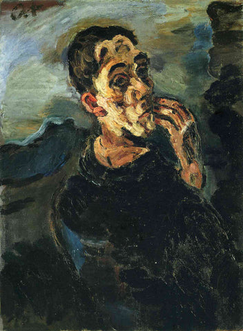 Oskar Kokoschka Self-Portrait with Hand by his face