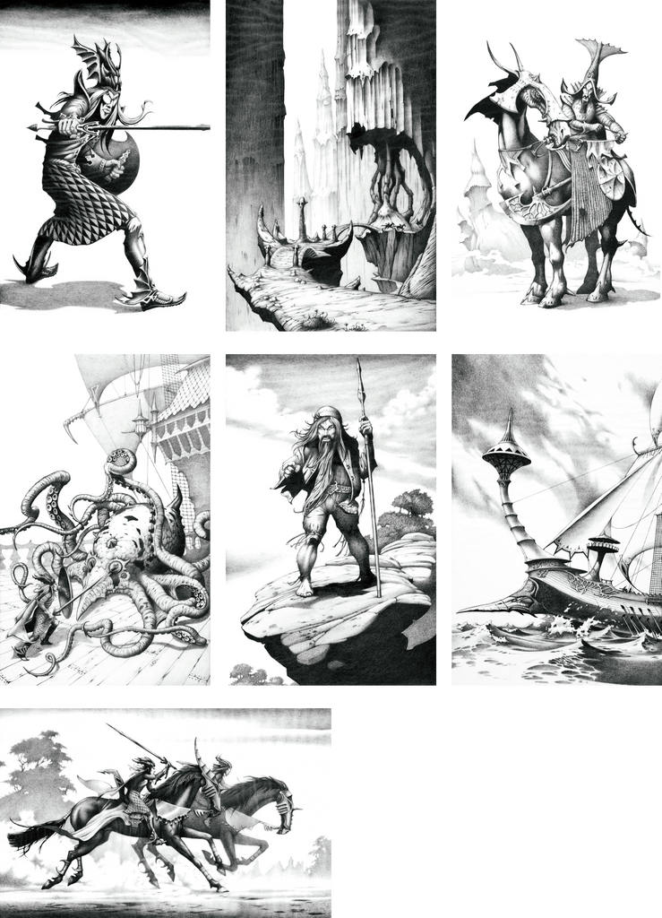 Pencil Drawings for Stormbringer by Rodney Matthews