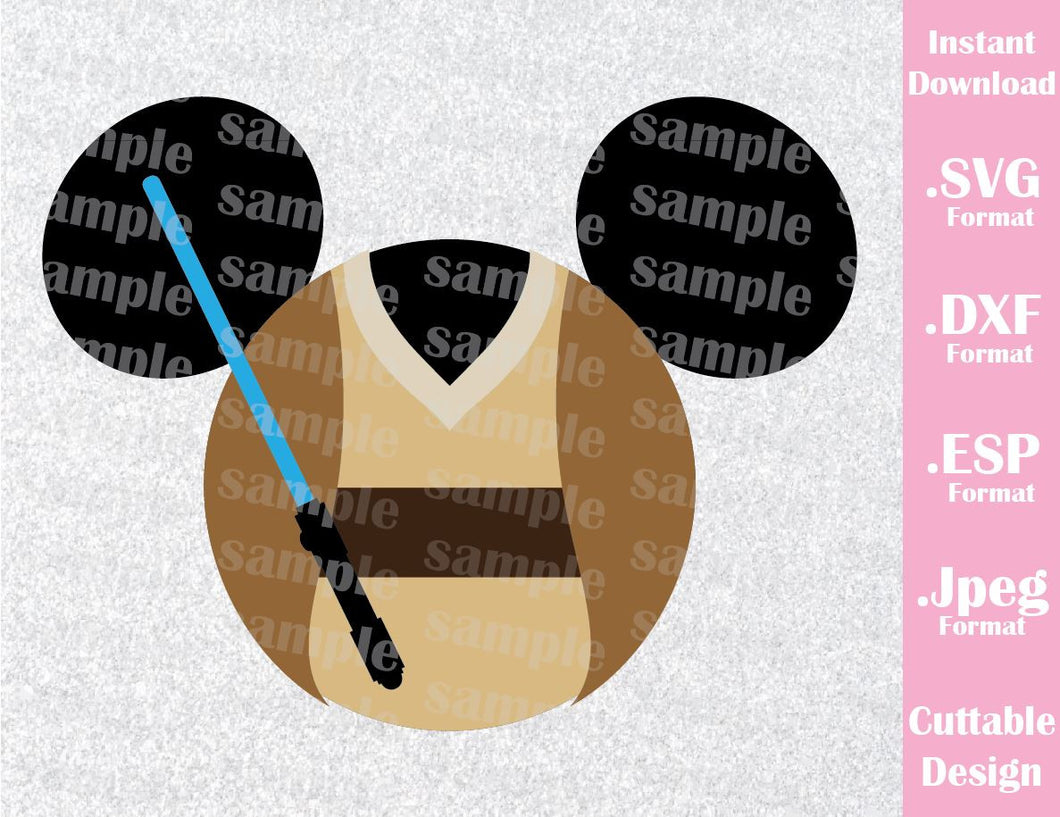 Download Obi Wan Mickey Ears Star Wars Disney Inspired Cutting File ...