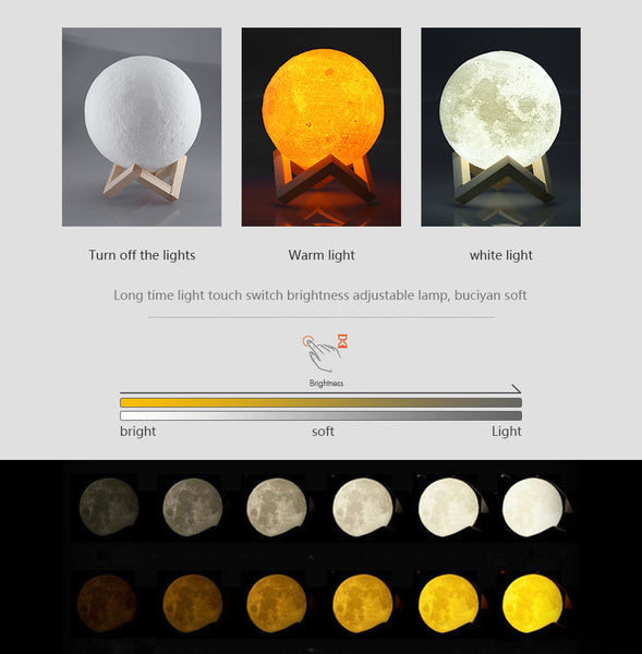 Night Light 3D Printing Moon Lamp