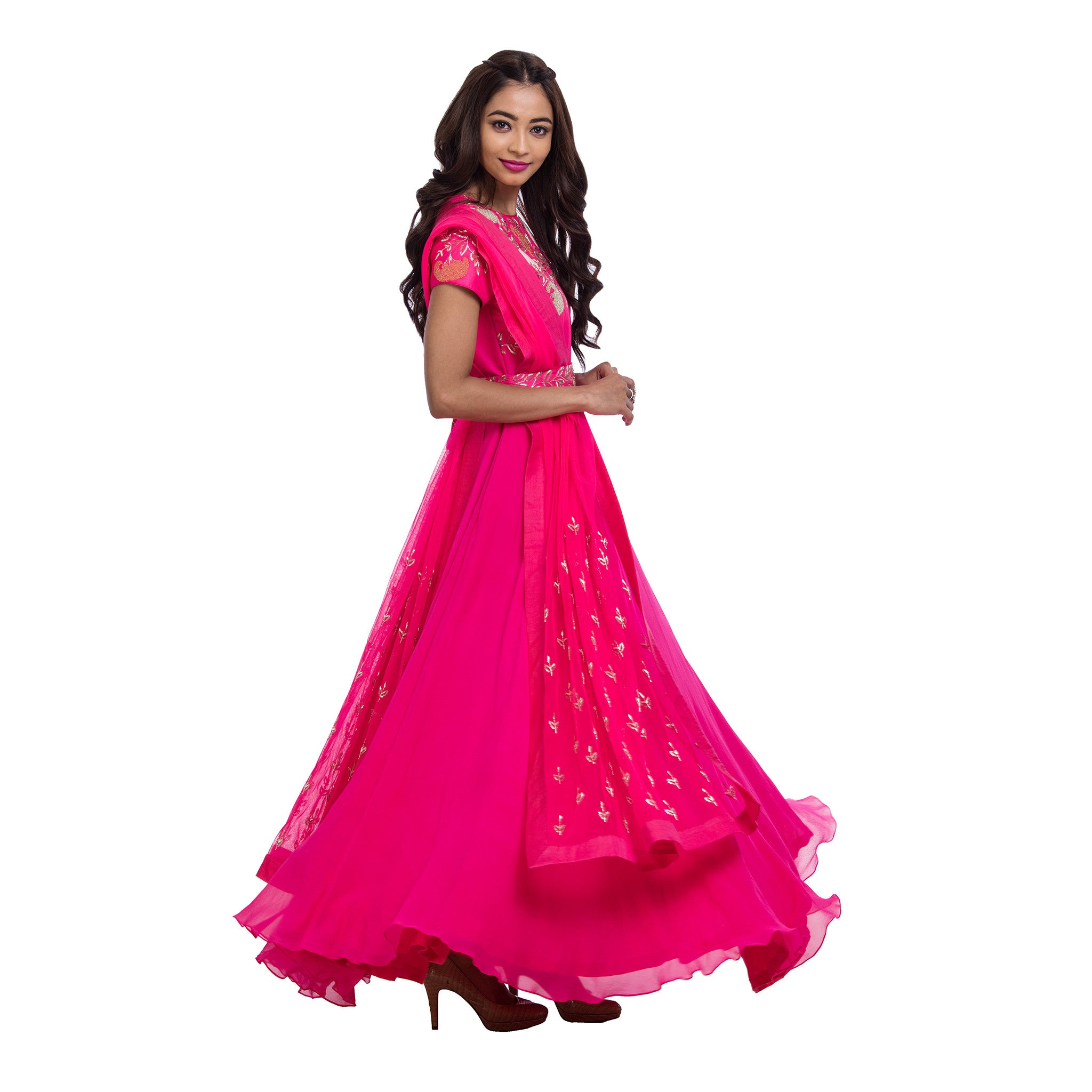 pink heavy gown