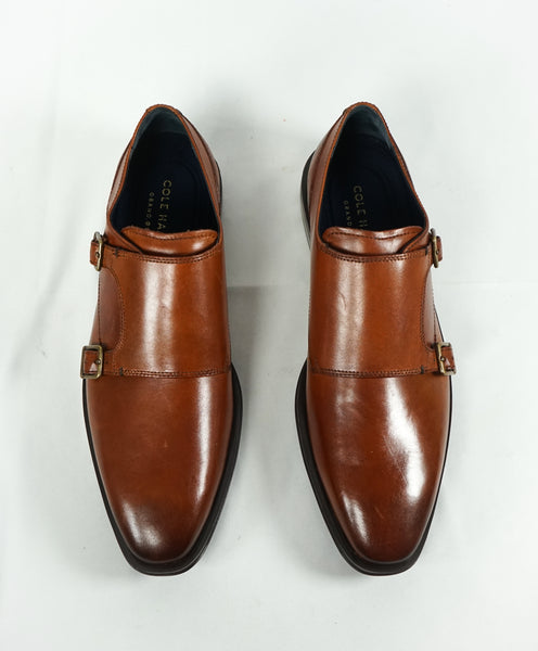 COLE HAAN - Air Grand OS Sleek Brown Monk Strap Loafers Padded Insole ...