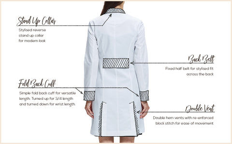 designer fitted lab coat for women