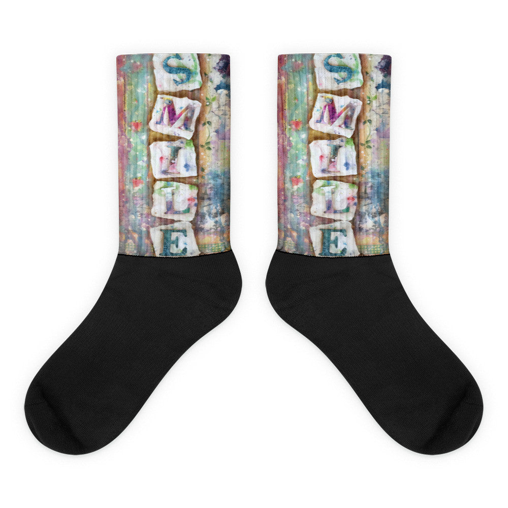 Download Smile - Black foot socks - Sandrastudio