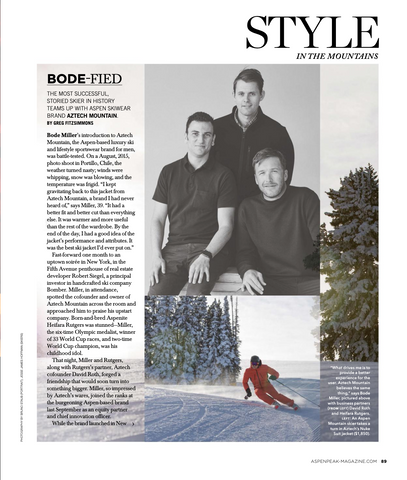 BODE-FIED: Aztech Mountain Featured in Aspen Peak Magazine