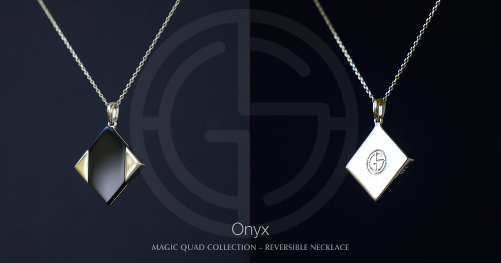 Magic Quad necklace with Onyx gemstone, Gems In Style Jewellery