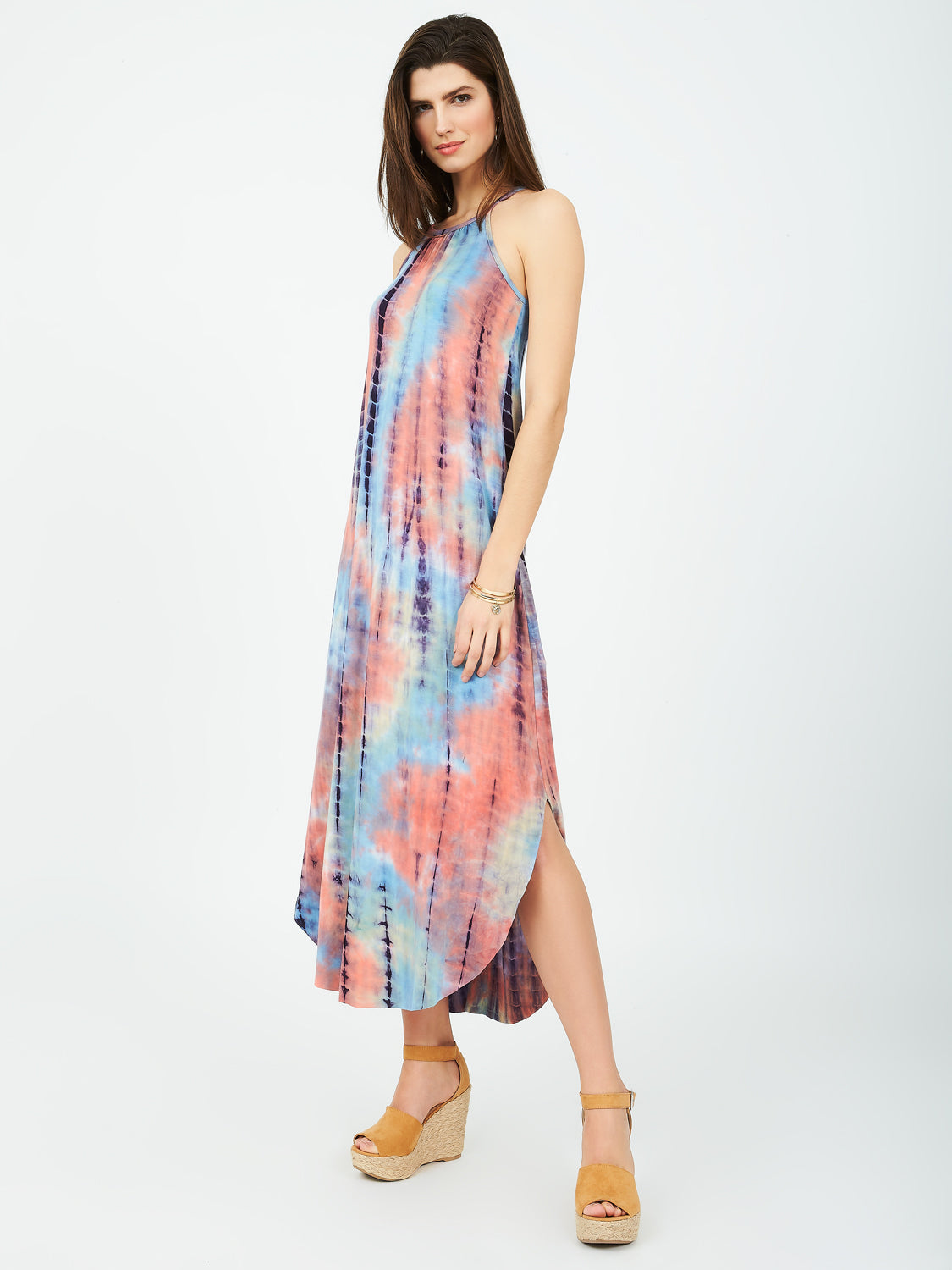 Tie Dye Halter Neck Maxi Dress