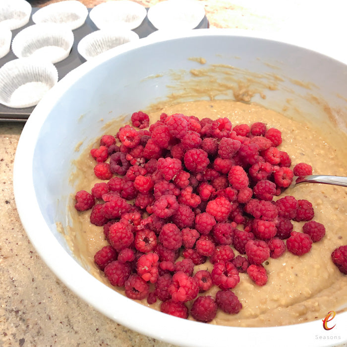 eSeasons Bento Raspberry Muffins Fold in Raspberries
