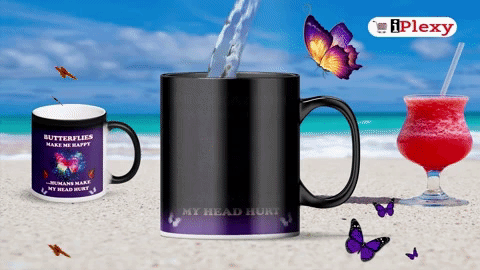 Butterflies Make Me Happy Color Changing Ceramic Coffee Mugs | iPlexy.com